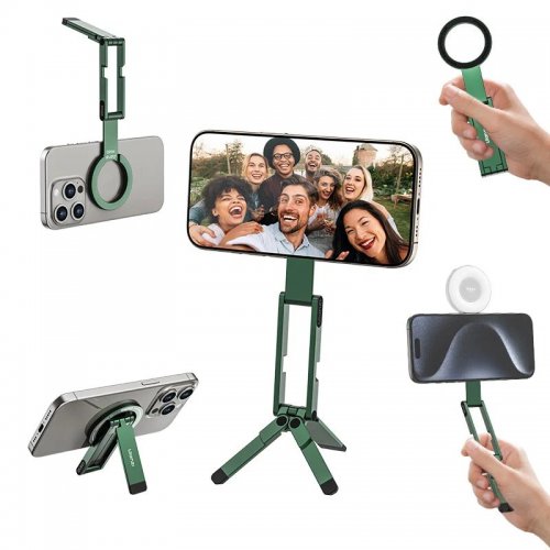 Держатель для телефона Ulanzi MA60 Foldable Magnetic Phone Tripod (S036 MA60) Green купить в Украине: Киев, Днепр, Харьков, Одесса  | Низкая цена, отзывы, характеристики от TELEMART фото