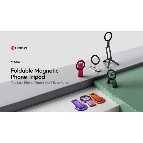 Держатель для телефона Ulanzi MA60 Foldable Magnetic Phone Tripod (S035 MA60) Silver купить в Украине: Киев, Днепр, Харьков, Одесса  | Низкая цена, отзывы, характеристики от TELEMART фото