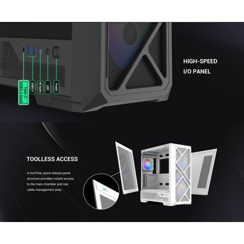 Корпус SAMA S41 без БП (S41-WHAGA4X1-GL) White купить в Украине: Киев, Днепр, Харьков, Одесса  | Проверка совместимости, низкая цена, отзывы, характеристики от TELEMART фото