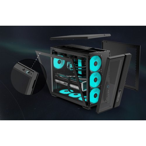 Корпус SAMA S50 без БП (S50-BKAGA4X1-GL) Black купить в Украине: Киев, Днепр, Харьков, Одесса  | Проверка совместимости, низкая цена, отзывы, характеристики от TELEMART фото