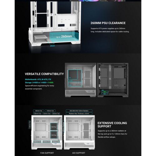 Корпус SAMA V43E без БП (V43E-BKADA0X1-GL) Black купить в Украине: Киев, Днепр, Харьков, Одесса  | Проверка совместимости, низкая цена, отзывы, характеристики от TELEMART фото