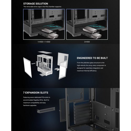 Корпус SAMA V43E без БП (V43E-BKADA0X1-GL) Black купить в Украине: Киев, Днепр, Харьков, Одесса  | Проверка совместимости, низкая цена, отзывы, характеристики от TELEMART фото