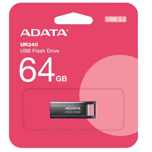 Накопитель ADATA UR340 64GB USB 3.2 (AROY-UR340-64GBK) Black купить в Украине: Киев, Днепр, Харьков, Одесса  | Низкая цена, отзывы, характеристики от TELEMART фото