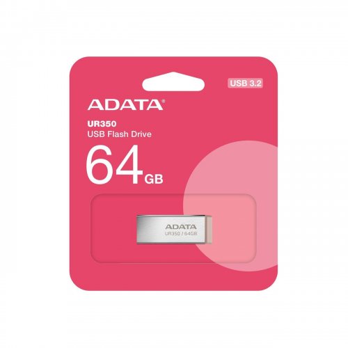 Накопитель ADATA UR350 64GB USB 3.2 (UR350-64G-RSR/BG) Silver/Beige купить в Украине: Киев, Днепр, Харьков, Одесса  | Низкая цена, отзывы, характеристики от TELEMART фото