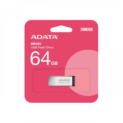 Накопитель ADATA UR350 64GB USB 3.2 (UR350-64G-RSR/BK) Silver/Black купить в Украине: Киев, Днепр, Харьков, Одесса  | Низкая цена, отзывы, характеристики от TELEMART фото