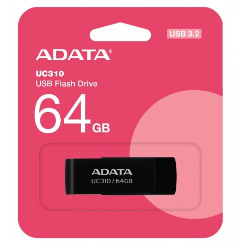 Накопитель ADATA UC310 64GB USB 3.2 (UC310-64G-RBK) Black купить в Украине: Киев, Днепр, Харьков, Одесса  | Низкая цена, отзывы, характеристики от TELEMART фото