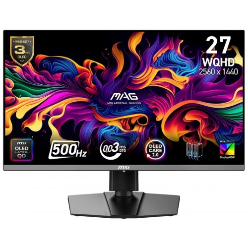 Уцінка монітор MSI 26.5" MAG 272QP QD-OLED X50 Black (Розкрита упаковка, 865580) купити в Україні: Київ, Львів, Хмельницький, Тернопіль, Івано-Франківськ | Низька ціна, відгуки, характеристики від TELEMART фото