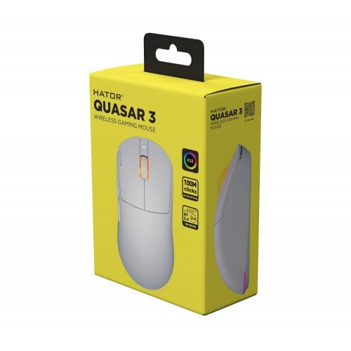 Уценка мышка HATOR Quasar 3 Wireless (HTM731) White (Повреждена упаковка, 865593) купить в Украине: Киев, Днепр, Харьков, Одесса  | Низкая цена, отзывы, характеристики от TELEMART фото