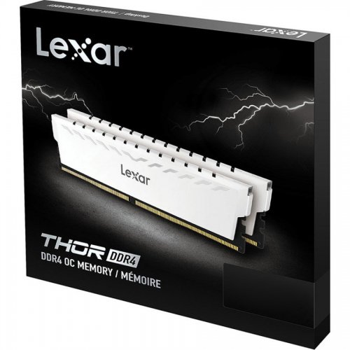 Уценка озу Lexar DDR4 16GB (2x8GB) 3600Mhz Thor White (LD4BU008G-R3600GDWG) (Повреждена упаковка, 865606) купить в Украине: Киев, Днепр, Харьков, Одесса  | Проверка совместимости, низкая цена, отзывы, характеристики от TELEMART фото