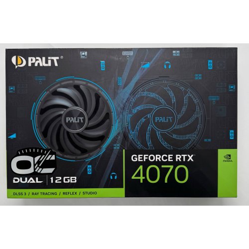 Видеокарта Palit GeForce RTX 4070 Dual 12288MB (NED4070019K9-1047D) (Восстановлено продавцом, 865930) купить в Украине: Киев, Днепр, Харьков, Одесса  | Проверка совместимости, низкая цена, отзывы, характеристики от TELEMART фото