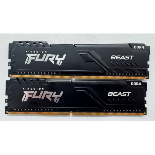 Озп Kingston DDR4 16GB (2x8GB) 3200Mhz FURY Beast Black (KF432C16BBK2/16) (Відновлено продавцем, 865942) купити в Україні: Київ, Львів, Хмельницький, Тернопіль, Івано-Франківськ | Перевірка сумісності, низька ціна, відгуки, характеристики від TELEMART фото