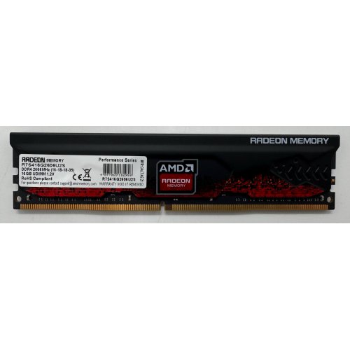 Озп AMD DDR4 16GB 2666Mhz Radeon R7 Performance (R7S416G2606U2S) (Відновлено продавцем, 865974) купити в Україні: Київ, Львів, Хмельницький, Тернопіль, Івано-Франківськ | Перевірка сумісності, низька ціна, відгуки, характеристики від TELEMART фото