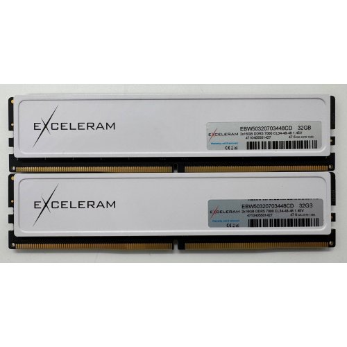 Озп Exceleram DDR5 32GB (2x16GB) 7000Mhz White Sark (EBW50320703448CD) (Відновлено продавцем, 865976) купити в Україні: Київ, Львів, Хмельницький, Тернопіль, Івано-Франківськ | Перевірка сумісності, низька ціна, відгуки, характеристики від TELEMART фото