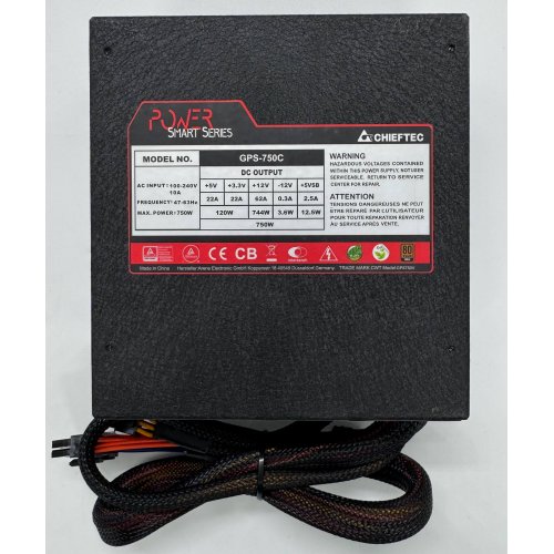 Блок живлення CHIEFTEC Power Smart 750W (GPS-750C) (Відновлено продавцем, 865993) купити в Україні: Київ, Львів, Хмельницький, Тернопіль, Івано-Франківськ | Перевірка сумісності, низька ціна, відгуки, характеристики від TELEMART фото