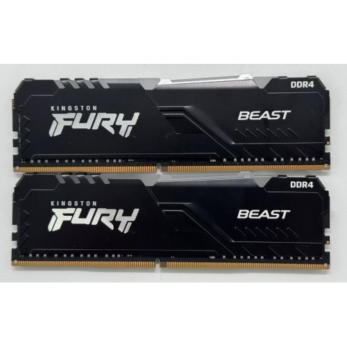 Озп Kingston DDR4 32GB (2x16GB) 3600Mhz FURY Beast RGB Black (KF436C18BBAK2/32) (Відновлено продавцем, 866120) купити в Україні: Київ, Львів, Хмельницький, Тернопіль, Івано-Франківськ | Перевірка сумісності, низька ціна, відгуки, характеристики від TELEMART фото