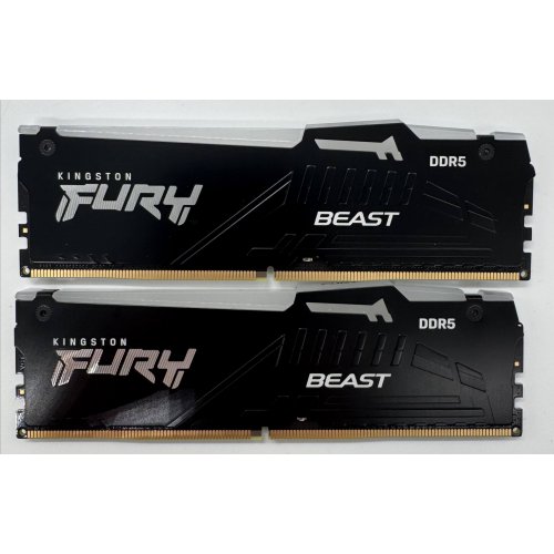 Озу Kingston DDR5 32GB (2x16GB) 6000Mhz FURY Beast RGB Black (KF560C30BBEAK2-32) (Восстановлено продавцом, 866136) купить в Украине: Киев, Днепр, Харьков, Одесса  | Проверка совместимости, низкая цена, отзывы, характеристики от TELEMART фото