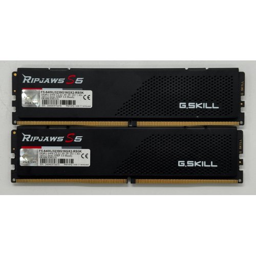 Озу G.Skill DDR5 32GB (2x16GB) 6400Mhz Ripjaws S5 Black (F5-6400J3239G16GX2-RS5K) (Восстановлено продавцом, 866141) купить в Украине: Киев, Днепр, Харьков, Одесса  | Проверка совместимости, низкая цена, отзывы, характеристики от TELEMART фото