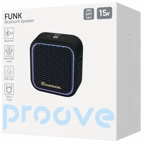 Портативная акустика Proove Funk 15W (PSFN1501AP01) Black купить в Украине: Киев, Днепр, Харьков, Одесса  | Низкая цена, отзывы, характеристики от TELEMART фото