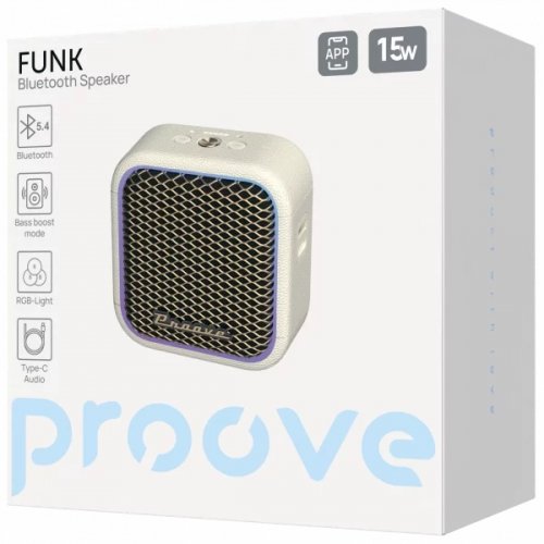 Портативная акустика Proove Funk 15W (PSFN1501AP22) Beige/Gold купить в Украине: Киев, Днепр, Харьков, Одесса  | Низкая цена, отзывы, характеристики от TELEMART фото