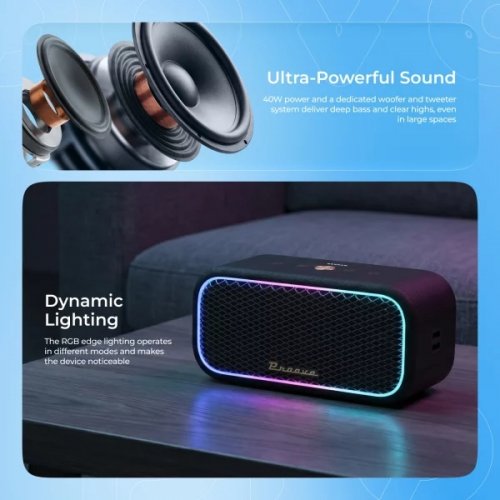 Портативная акустика Proove Funk 40W (PSFN4001AP01) Black купить в Украине: Киев, Днепр, Харьков, Одесса  | Низкая цена, отзывы, характеристики от TELEMART фото