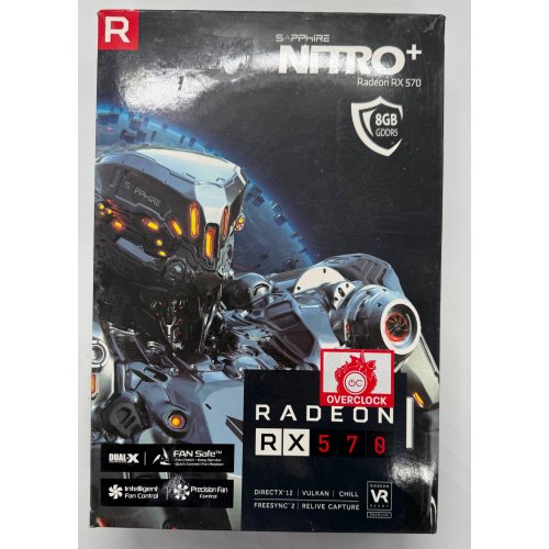 Відеокарта Sapphire Radeon RX 570 NITRO+ 8192MB (11266-01-20G) (Відновлено продавцем, 866300) купити в Україні: Київ, Львів, Хмельницький, Тернопіль, Івано-Франківськ | Перевірка сумісності, низька ціна, відгуки, характеристики від TELEMART фото