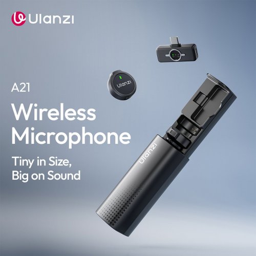 Петличний мікрофон Ulanzi A21 Wireless Microphone USB Type-C (A053 A21) Black купити в Україні: Київ, Львів, Хмельницький, Тернопіль, Івано-Франківськ | Низька ціна, відгуки, характеристики від TELEMART фото