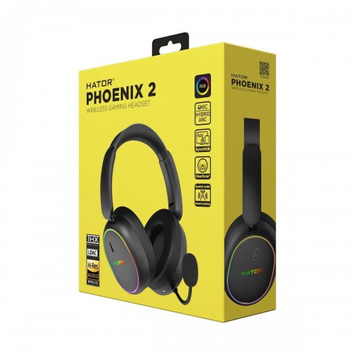 Уцінка навушники HATOR Phoenix 2 Wireless (ESH40) Black (Розкрита упаковка, 866329) купити в Україні: Київ, Львів, Хмельницький, Тернопіль, Івано-Франківськ | Низька ціна, відгуки, характеристики від TELEMART фото