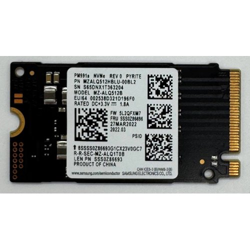 Ssd-диск Samsung PM991а 512GB M.2 (2242 PCI-E) (MZ-ALQ512B) (Восстановлено продавцом, 866369) купить в Украине: Киев, Днепр, Харьков, Одесса  | Проверка совместимости, низкая цена, отзывы, характеристики от TELEMART фото