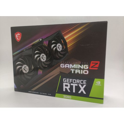 Відеокарта MSI GeForce RTX 3080 GAMING Z TRIO 10240MB (RTX 3080 GAMING Z TRIO 10G) LHR (Відновлено продавцем, 866382) купити в Україні: Київ, Львів, Хмельницький, Тернопіль, Івано-Франківськ | Перевірка сумісності, низька ціна, відгуки, характеристики від TELEMART фото