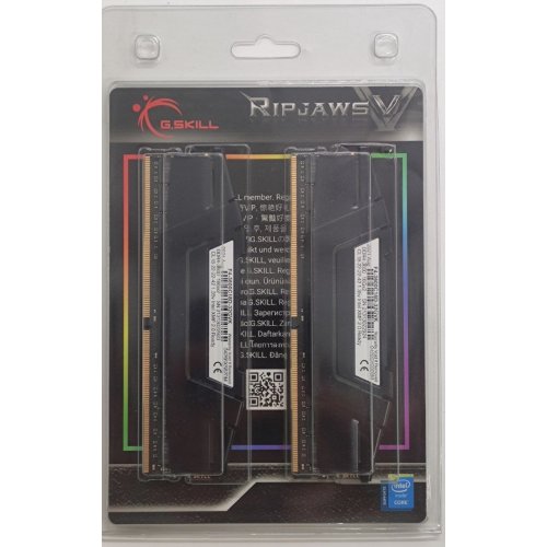 Озу G.Skill DDR4 32GB (2x16GB) 3600Mhz Ripjaws V Black (F4-3600C18D-32GVK) (Восстановлено продавцом, 866395) купить в Украине: Киев, Днепр, Харьков, Одесса  | Проверка совместимости, низкая цена, отзывы, характеристики от TELEMART фото