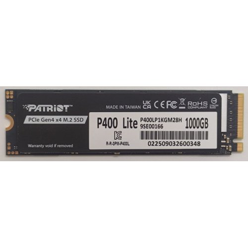 Ssd-диск Patriot P400 Lite 1TB M.2 (2280 PCI-E) NVMe x4 (P400LP1KGM28H) (Восстановлено продавцом, 866400) купить в Украине: Киев, Днепр, Харьков, Одесса  | Проверка совместимости, низкая цена, отзывы, характеристики от TELEMART фото