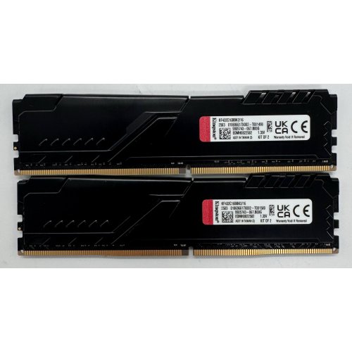 Озу Kingston DDR4 16GB (2x8GB) 3200Mhz FURY Beast Black (KF432C16BBK2/16) (Восстановлено продавцом, 866401) купить в Украине: Киев, Днепр, Харьков, Одесса  | Проверка совместимости, низкая цена, отзывы, характеристики от TELEMART фото