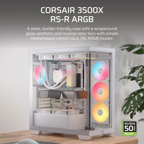Уценка корпус Corsair 3500X RS-R ARGB Tempered Glass без БП (CC-9011323-WW) White (Вскрытая упаковка, 866409) купить в Украине: Киев, Днепр, Харьков, Одесса  | Проверка совместимости, низкая цена, отзывы, характеристики от TELEMART фото