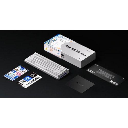 Клавіатура MCHOSE Ace 68 Turbo RGB Gateron Magnetic Jade Pro Switch (HW-ACE68TURBO-11) Nova White купити в Україні: Київ, Львів, Хмельницький, Тернопіль, Івано-Франківськ | Низька ціна, відгуки, характеристики від TELEMART фото