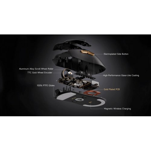 Мышка MCHOSE K7 Ultra Wireless (MC-K7-11) White/Gold купить в Украине: Киев, Днепр, Харьков, Одесса  | Низкая цена, отзывы, характеристики от TELEMART фото