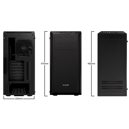 Корпус Be Quiet! Pure Base 600 Tempered Glass без БП (BGW21) Black (Восстановлено продавцом, 866521) купить в Украине: Киев, Днепр, Харьков, Одесса  | Проверка совместимости, низкая цена, отзывы, характеристики от TELEMART фото