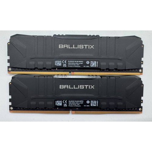 Озу Crucial DDR4 16GB (2x8GB) 3200Mhz Ballistix Black (BL2K8G32C16U4B) (Восстановлено продавцом, 866534) купить в Украине: Киев, Днепр, Харьков, Одесса  | Проверка совместимости, низкая цена, отзывы, характеристики от TELEMART фото