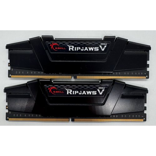 Озу G.Skill DDR4 32GB (2x16GB) 3600Mhz Ripjaws V Black (F4-3600C18D-32GVK) (Восстановлено продавцом, 866563) купить в Украине: Киев, Днепр, Харьков, Одесса  | Проверка совместимости, низкая цена, отзывы, характеристики от TELEMART фото
