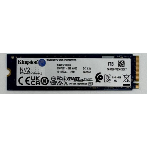 Ssd-диск Kingston NV2 3D NAND 1TB M.2 (2280 PCI-E) NVMe x4 (SNV2S/1000G) (Восстановлено продавцом, 866568) купить в Украине: Киев, Днепр, Харьков, Одесса  | Проверка совместимости, низкая цена, отзывы, характеристики от TELEMART фото