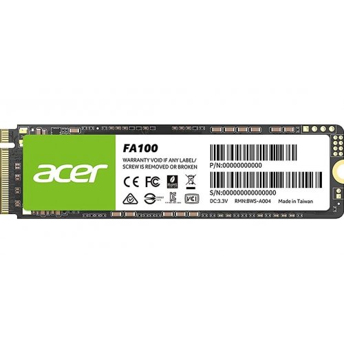 SSD-диск Acer FA100 3D NAND TLC 1TB M.2 (2280 PCI-E) NVMe 1.4 (BL.9BWWA.120) купить в Украине: Киев, Днепр, Харьков, Одесса  | Проверка совместимости, низкая цена, отзывы, характеристики от TELEMART фото