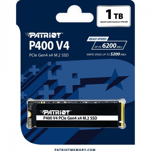 SSD-диск Patriot P400 V4 1TB M.2 (2280 PCI-E) NVMe x4 (P400VP1TBM28H) купить в Украине: Киев, Днепр, Харьков, Одесса  | Проверка совместимости, низкая цена, отзывы, характеристики от TELEMART фото