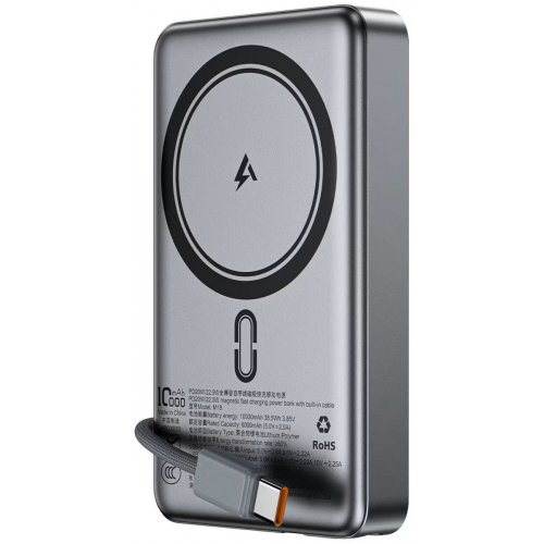 Powerbank Acefast M18 Magnetic Wireless 10000mAh 22.5W (6974316284017) Black купити в Україні: Київ, Львів, Хмельницький, Тернопіль, Івано-Франківськ | Низька ціна, відгуки, характеристики від TELEMART фото