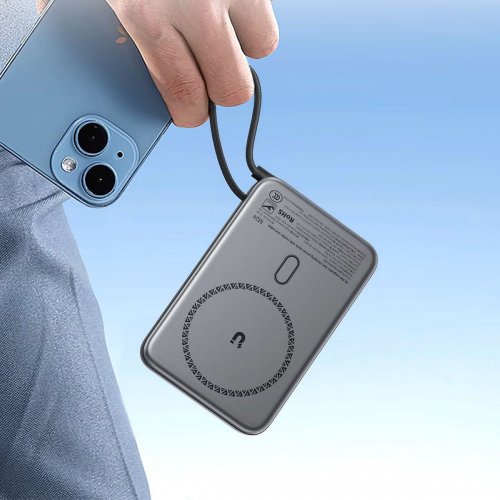 Powerbank Acefast M24 Magnetic Wireless 10000mAh 22.5W (6974316284871) Metal Gray купить в Украине: Киев, Днепр, Харьков, Одесса  | Низкая цена, отзывы, характеристики от TELEMART фото