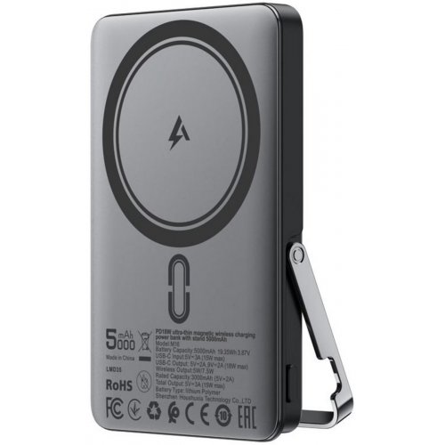 Powerbank Acefast M16 Magnetic Wireless 5000mAh 18W (6974316283997) Black купити в Україні: Київ, Львів, Хмельницький, Тернопіль, Івано-Франківськ | Низька ціна, відгуки, характеристики від TELEMART фото