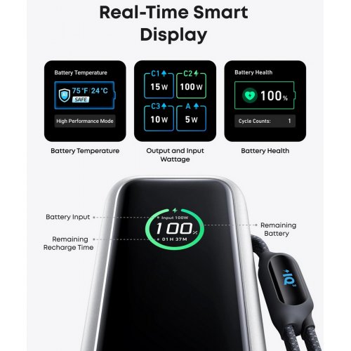 Powerbank Anker 25000mAh 165W (A1695H41) Silver купить в Украине: Киев, Днепр, Харьков, Одесса  | Низкая цена, отзывы, характеристики от TELEMART фото