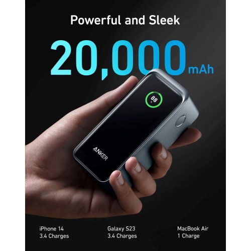 Powerbank Anker Prime 20000mAh 200W (A1336011) Black купить в Украине: Киев, Днепр, Харьков, Одесса  | Низкая цена, отзывы, характеристики от TELEMART фото