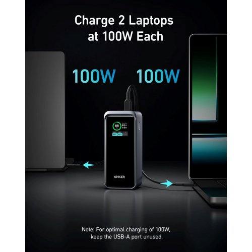 Powerbank Anker Prime 20000mAh 200W (A1336011) Black купить в Украине: Киев, Днепр, Харьков, Одесса  | Низкая цена, отзывы, характеристики от TELEMART фото