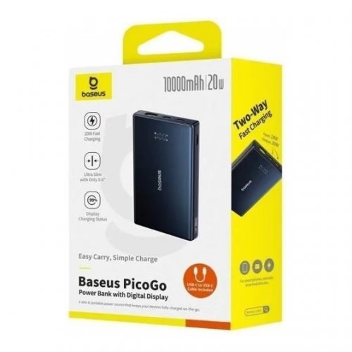 Powerbank Baseus PicoGo 10000mAh 20W (P10076801123-00) Black купити в Україні: Київ, Львів, Хмельницький, Тернопіль, Івано-Франківськ | Низька ціна, відгуки, характеристики від TELEMART фото