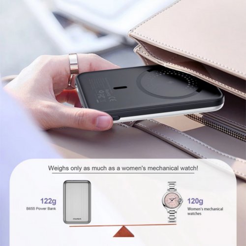 Powerbank Choetech B655 Magnetic Wireless 5000mAh 10W (6932112104779) Silver купить в Украине: Киев, Днепр, Харьков, Одесса  | Низкая цена, отзывы, характеристики от TELEMART фото