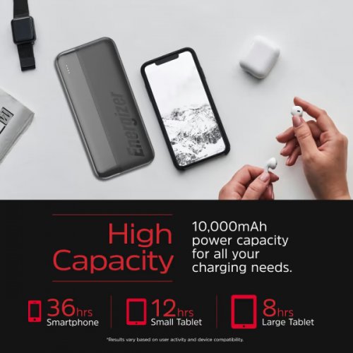 Powerbank Energizer 10000mAh 15W (UE10050CC) Black купити в Україні: Київ, Львів, Хмельницький, Тернопіль, Івано-Франківськ | Низька ціна, відгуки, характеристики від TELEMART фото